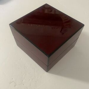 Mantello Cigars folding wooden cigar ashtray set  cherry wood and stainless